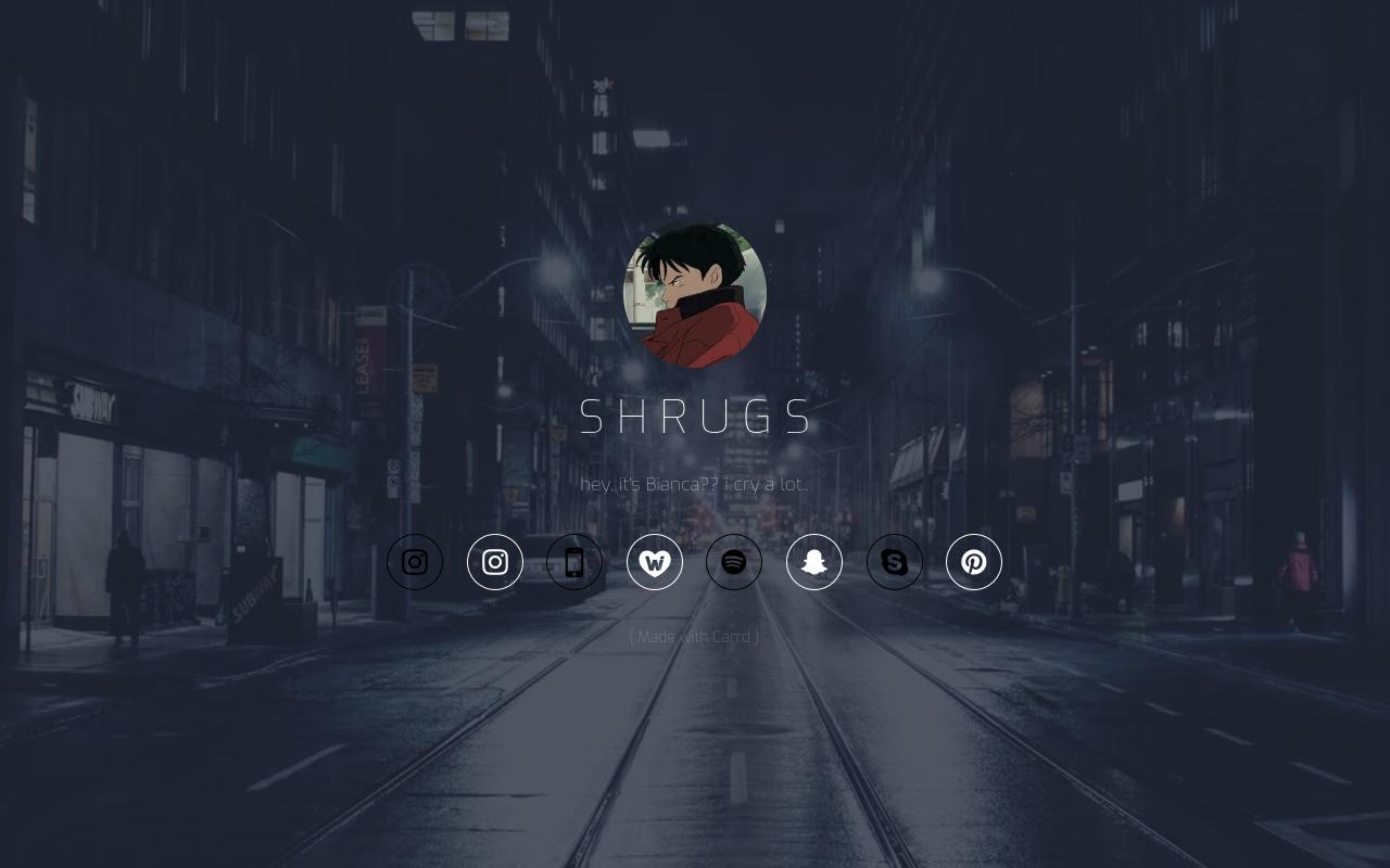 Carrd profile picture for @shrugs